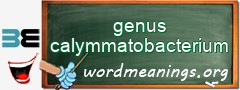 WordMeaning blackboard for genus calymmatobacterium